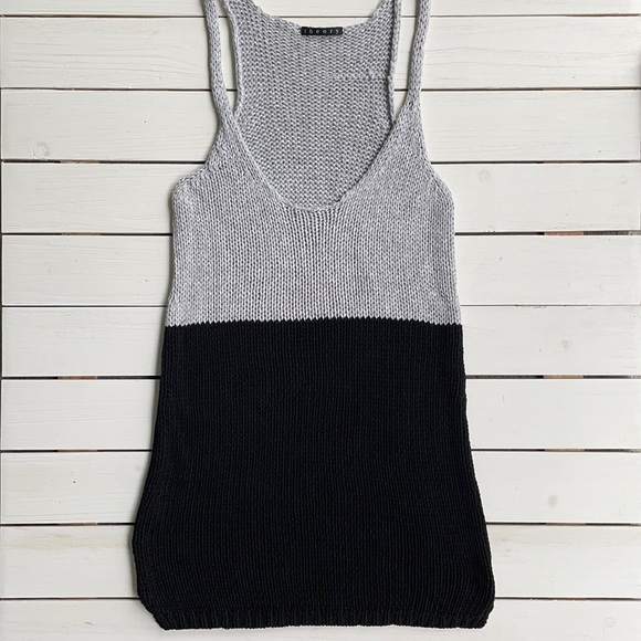Theory Knit Sweater Tank Black Grey - Picture 1 of 9